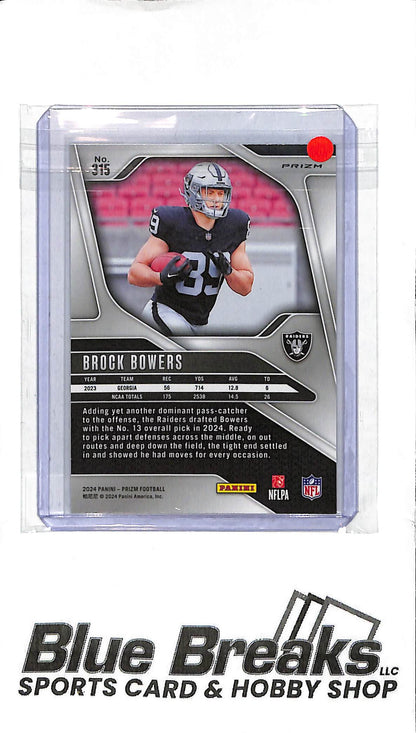 2024 Panini Prizm - Brock Bowers - Holo #315 - RC - Football - Raiders