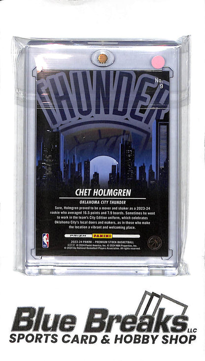 2023 Panini Premium Stock - Chet Holmgren - #9 - Blue Shockwave 54/99 - Basketball - Thunder