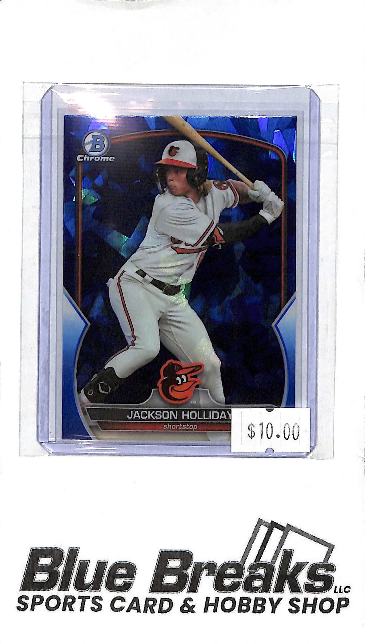 2023 Bowman Chrome - Jackson Holliday - Blue Shatter Holo BDC-118 - Baseball - Orioles