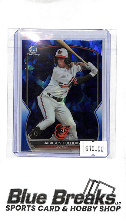 2023 Bowman Chrome - Jackson Holliday - Blue Shatter Holo BDC-118 - Baseball - Orioles