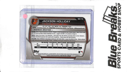 2023 Bowman Chrome - Jackson Holliday - Blue Shatter Holo BDC-118 - Baseball - Orioles