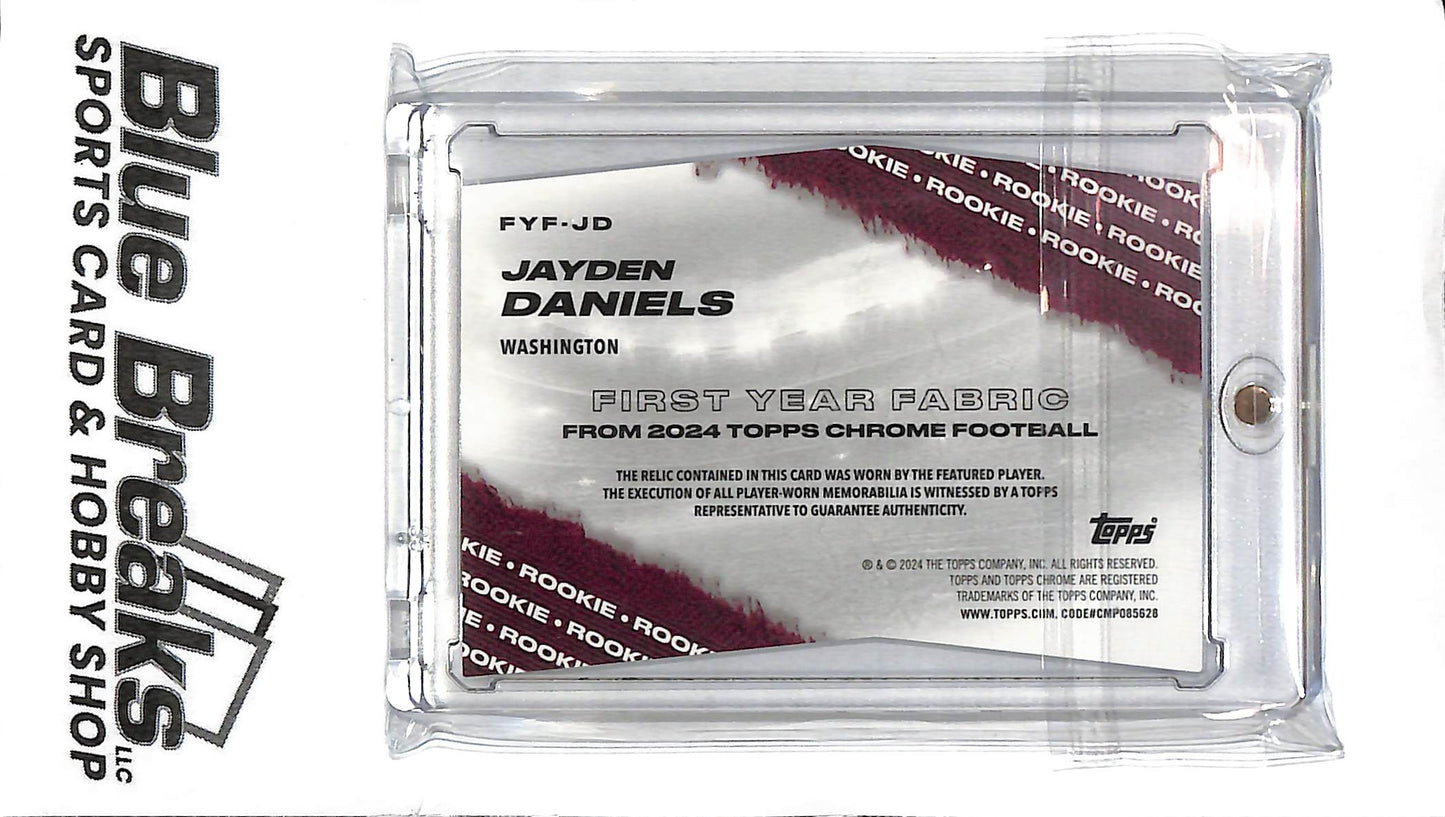 2024 Topps Chrome - Jayden Daniels Relic - Holo FYF-JD - RC - Football - Commanders