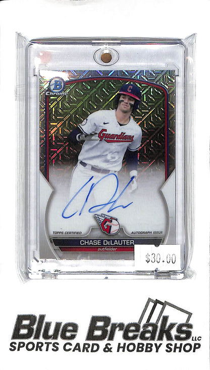 2023 Bowman Chrome - Chase DeLauter Auto - Tire Tread Holo BMA-CD - Baseball - Guardians
