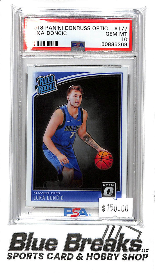 2018 Panini Donruss Optic - Luka Doncic - PSA Gem MT 10 - #177 - RC - Basketball - Mavericks