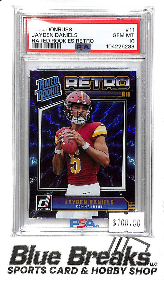 2024 Panini Donruss - Jayden Daniels - PSA Gem MT 10 - Heatwaves Holo #11 - RC - Football - Commanders