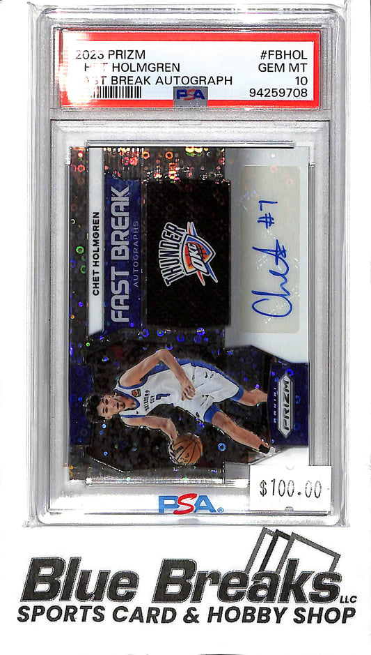 2023 Panini Prizm - Chet Holmgren Auto - PSA GM 10 - Bubble Holo FB-HOL - Basketball - Thunder