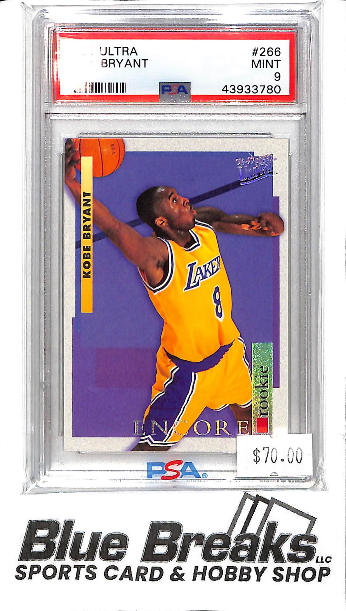 1996 Ultra - Kobe Bryant - # 266 - Los Angeles Lakers - Encore rookie - PSA 9