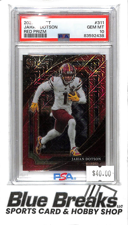 2022 Select - Jahan Dotson - Red Prizm - # 311 - Washington Commanders - PSA 10