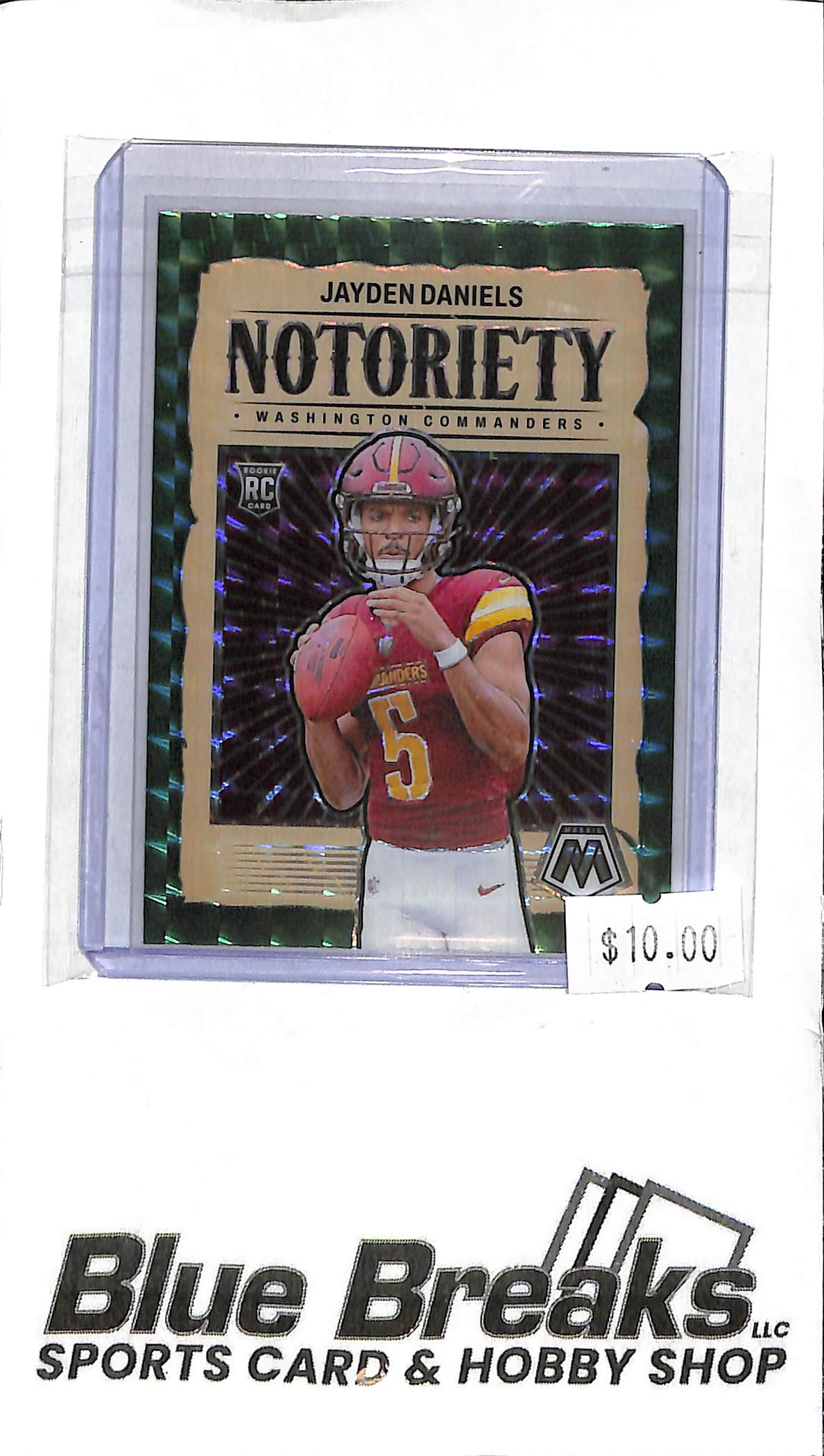 2024 Panini Mosaic - Jayden Daniels - Green Prizm #19 - RC - Football - Commanders