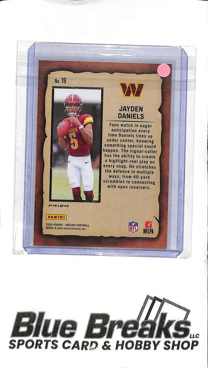 2024 Panini Mosaic - Jayden Daniels - Green Prizm #19 - RC - Football - Commanders