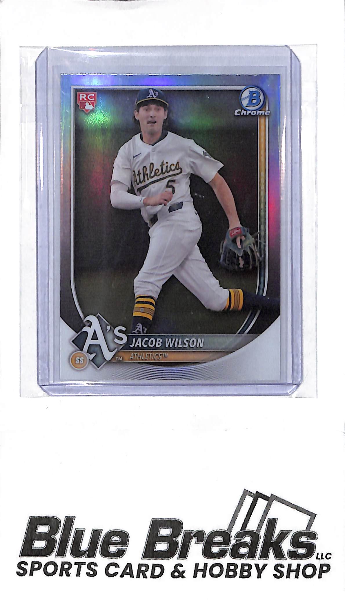 2025 Bowman Chrome - Jacob Wilson - Red Rookie Refactor - #9 - baseball - Athletics