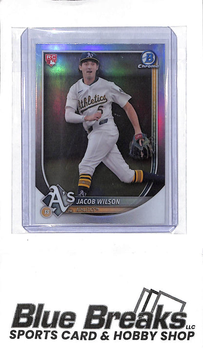 2025 Bowman Chrome - Jacob Wilson - Red Rookie Refactor - #9 - baseball - Athletics