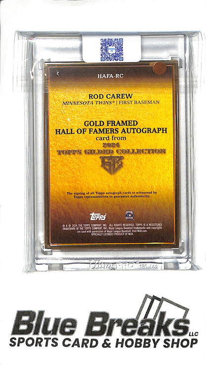 2024 Topps Gilded - Gold Framed - green - Rod Carew - auto - 25/25 - #HAFA-RC - baseball - Twins