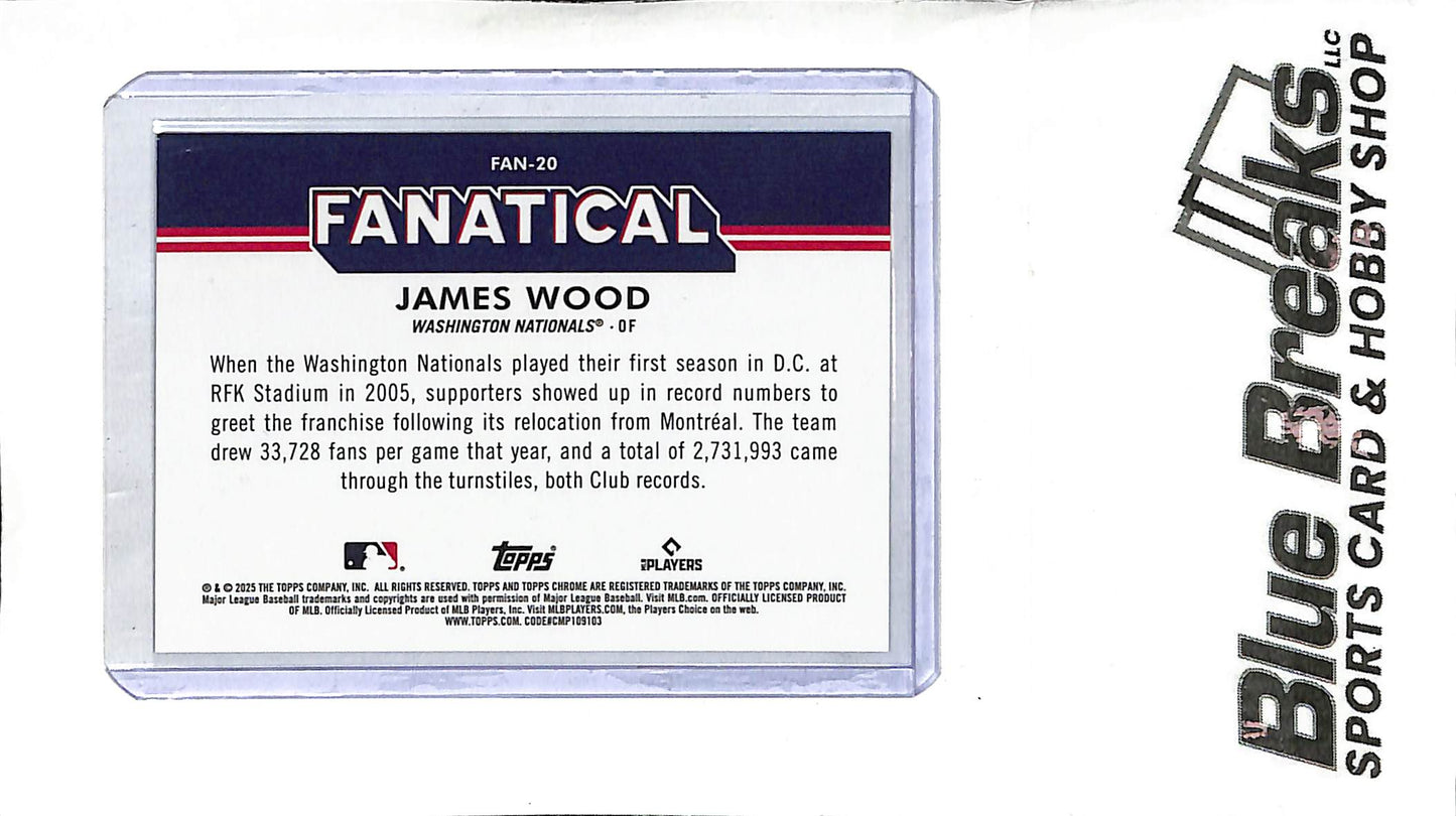 2025 Topps Chrome - Fanatical - James Woods - RC - #FAN-20 - baseball - Nationals