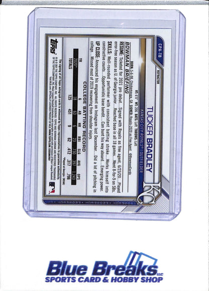 2021 Bowman Chrome - Tucker Bradley auto 472/499 #CPA-TB Royals