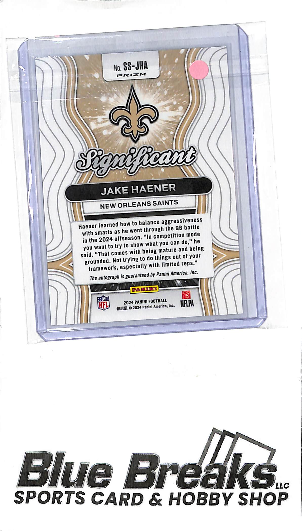 2024 Panini - Significant - Jake Haener - auto - #SS-JHA - football - Saints