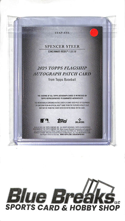 2025 Topps Flagship - Spencer Steer - autograph patch - 12/25 - #TFAP-STE - baseball - Reds