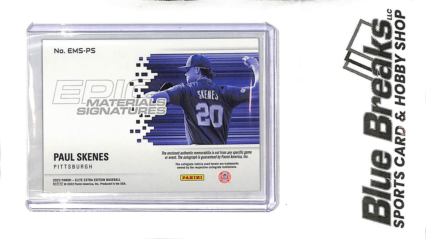 2025 Panini - Elite Extra Edition - Epic Materials Signature - Paul Skenes - 15/15 - #EMS-PS - baseball - Pirates