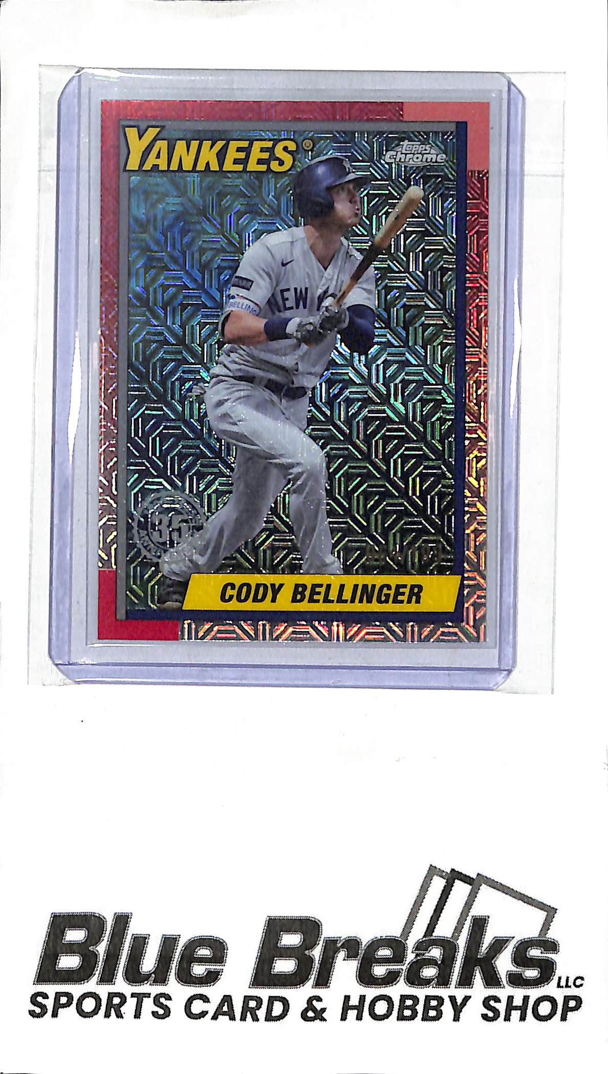 2025 Topps Chrome - 1990 35th Anniversary - aqua mojo - Cody Bellinger - 064/199 - #T90C-112 - baseball - Yankees