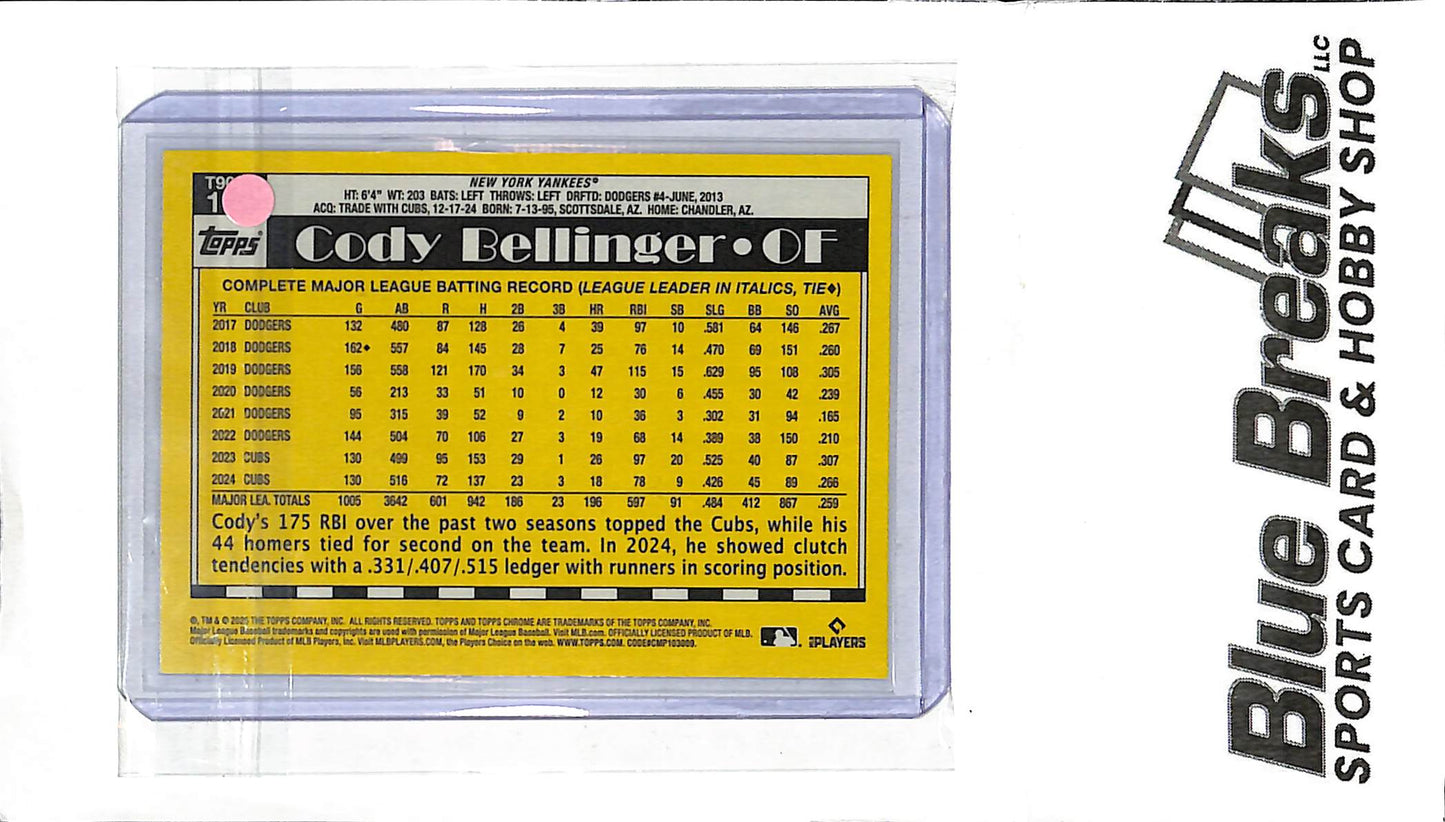 2025 Topps Chrome - 1990 35th Anniversary - aqua mojo - Cody Bellinger - 064/199 - #T90C-112 - baseball - Yankees