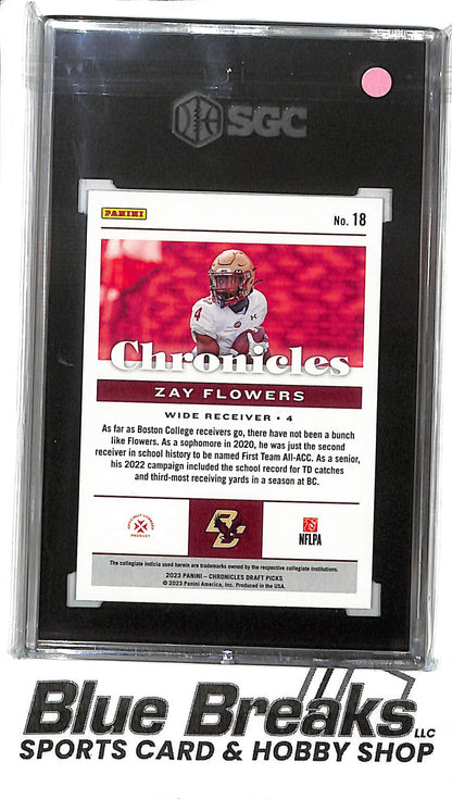 2023 Panini Chronicles - Draft Picks - Zay Flowers - RC - #18 - SGC 9.5 - football - Ravens