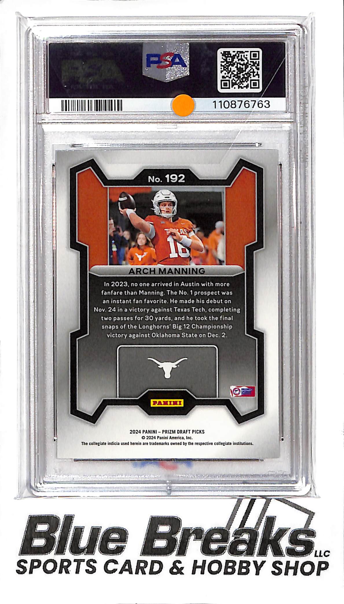 2024 Panini Prizm - Draft Picks - Rated Prospect - Arch Manning - #192 - PSA 10 - football - Longhorns