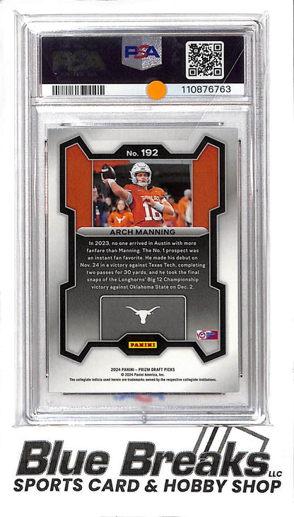2024 Panini Prizm - Draft Picks - Rated Prospect - Arch Manning - #192 - PSA 10 - football - Longhorns
