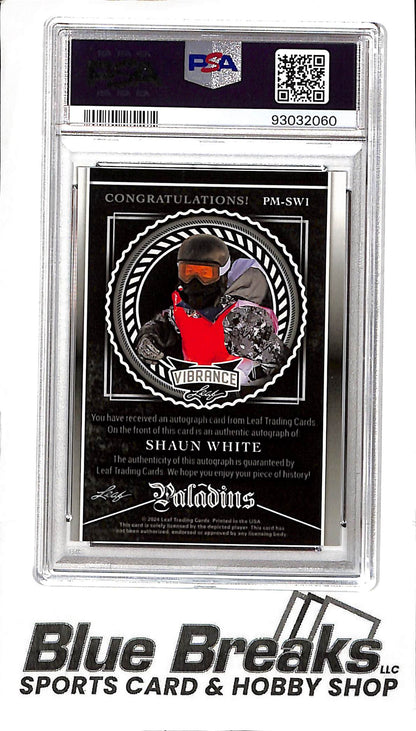 2024 Leaf Vibrance - Midnight - Paladins - Super Prismatic Gold - Shaun White - auto - 1/1 - #PM-SW1 - PSA 9 - Snowboarding