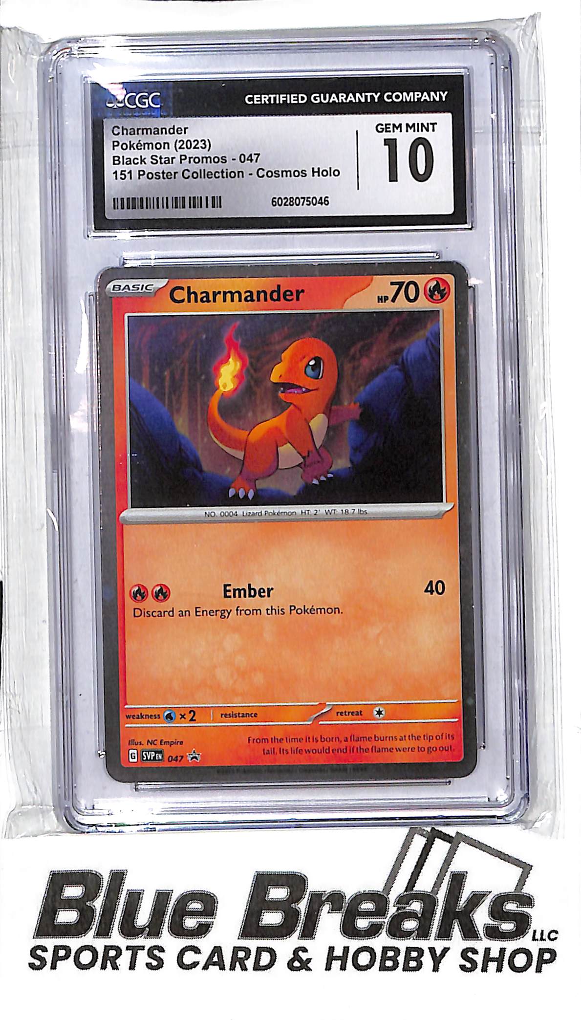 2023 Pokémon - 151 Poster Collection - Cosmos Holo - Black Star Promos - Charmander - 047 - CGC 10