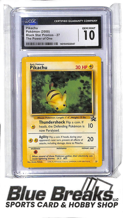 2000 Pokémon - The Power of One - Black Star Promos - Pikachu - 27 - CGC 10