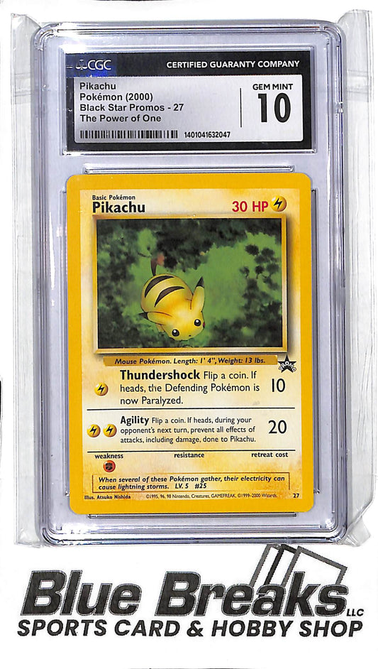 2000 Pokémon - The Power of One - Black Star Promos - Pikachu - 27 - CGC 10