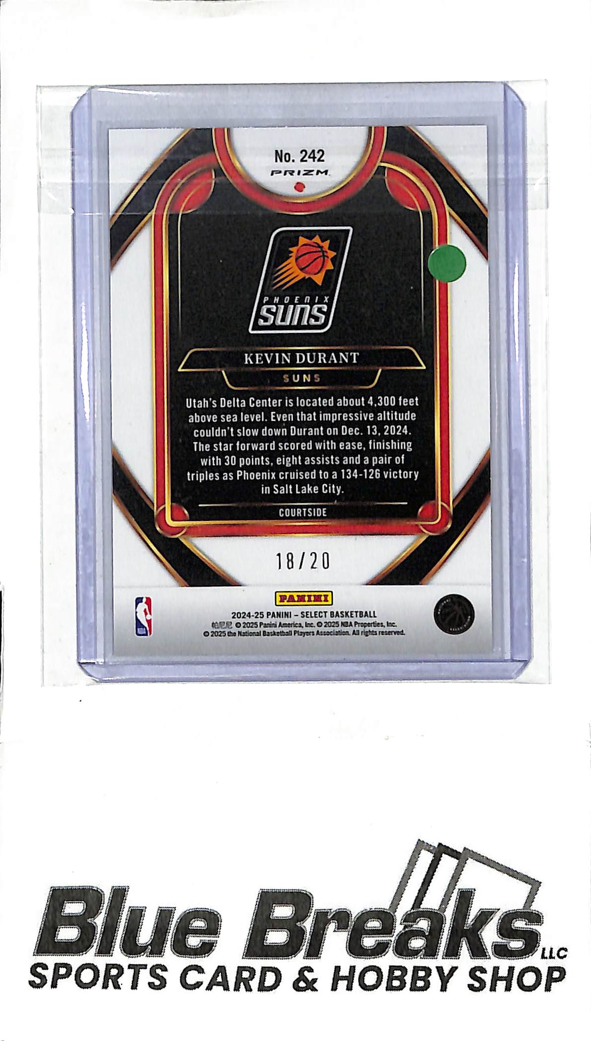 2024-25 Panini Select - Red Mojo - Kevin Durant - 18/20 - #242 - basketball - Suns