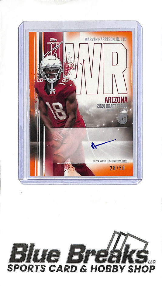2024 Topps Signature Class - Marvin Harrison Jr - Rookie Class Auto Variation - 28/50 - #RCA-MHJ - football - Cardinals