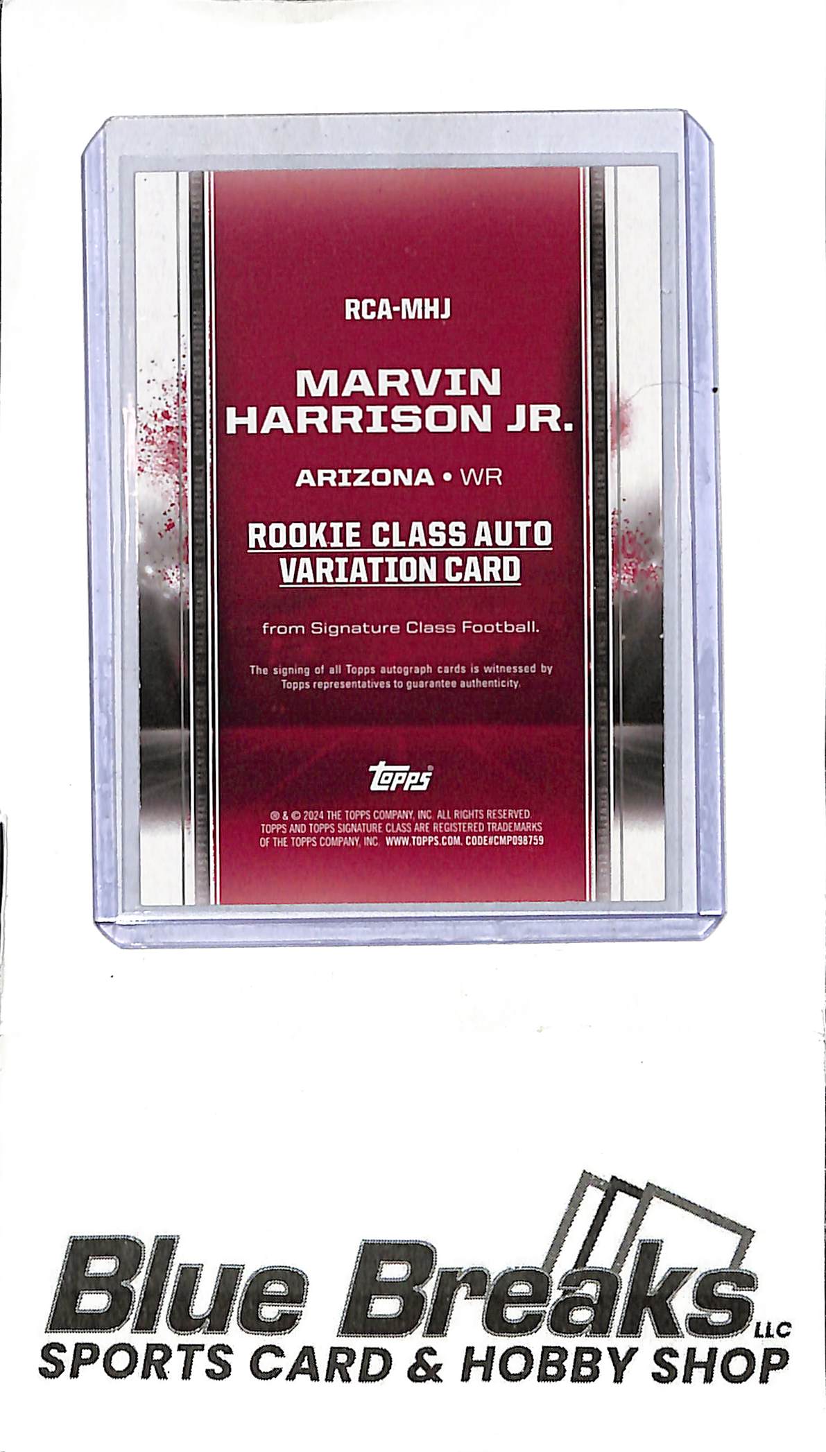 2024 Topps Signature Class - Marvin Harrison Jr - Rookie Class Auto Variation - 28/50 - #RCA-MHJ - football - Cardinals