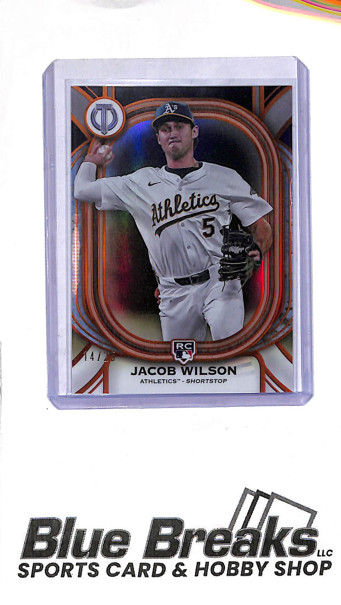 2025 Topps Tribute - orange - Jacob Wilson - 14/25 - RC - #86 - baseball - Athletics