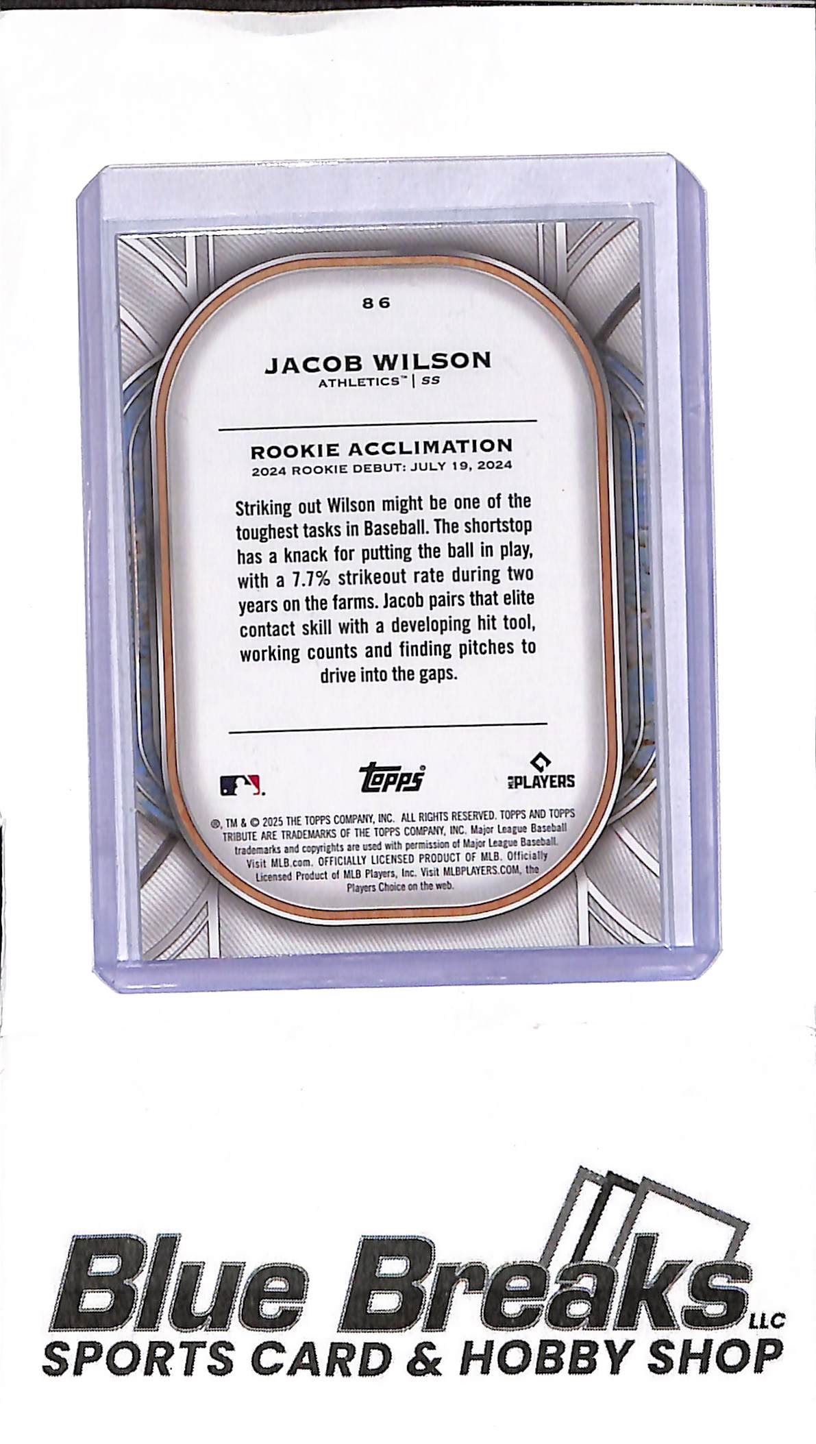 2025 Topps Tribute - orange - Jacob Wilson - 14/25 - RC - #86 - baseball - Athletics