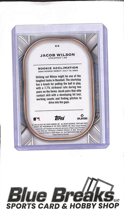 2025 Topps Tribute - Jacob Wilson #86 - RC - Orange 14/25 - Baseball - Athletics