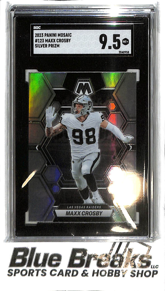 2023 Panini Mosaic - Maxx Crosby #123 - Silver - SGC 9.5 - Football - Raiders