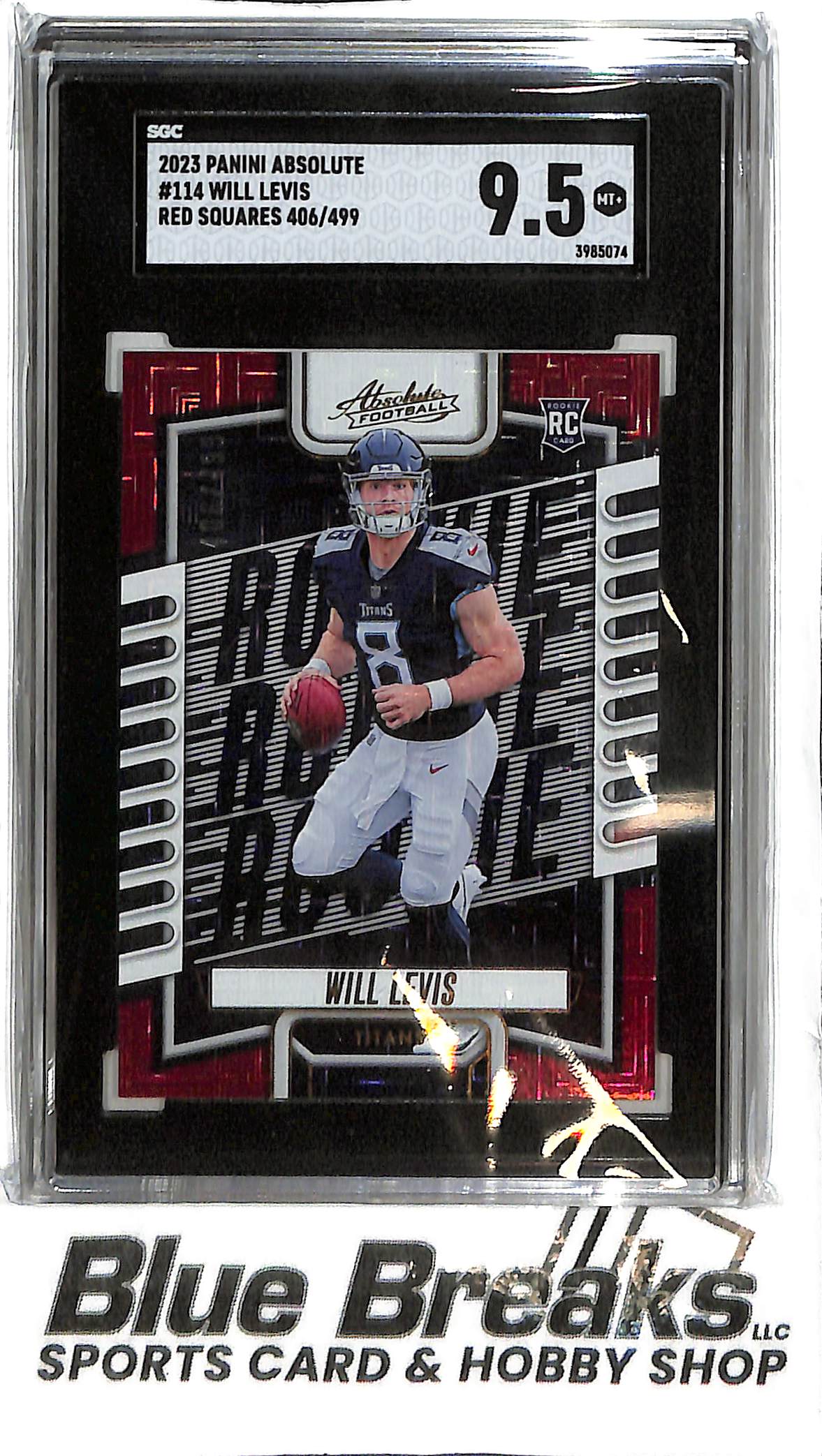 2023 Panini Absolute - Will Levis #114 - Red Squares 406/499 - RC - SGC 9.5 - Football - Titans