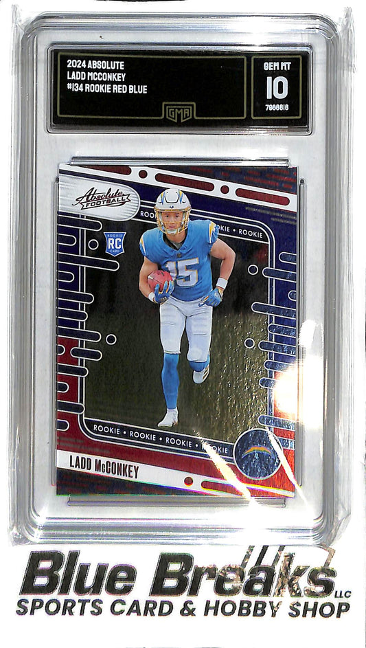 2024 Absolute - Ladd McConkey #134 - Red Blue - GMA 10 - Football - Chargers