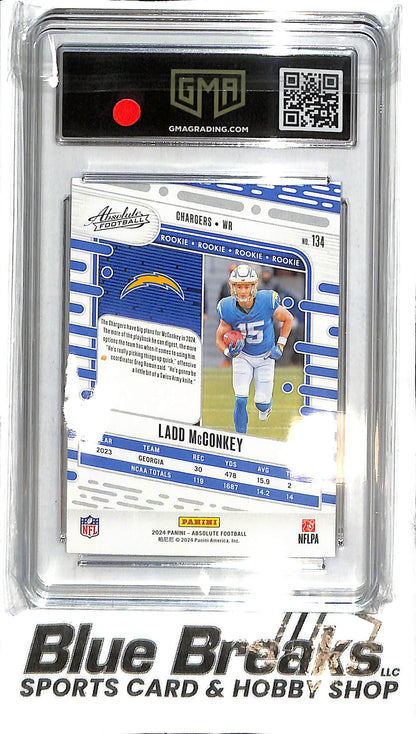 2024 Absolute - Ladd McConkey #134 - Red Blue - GMA 10 - Football - Chargers