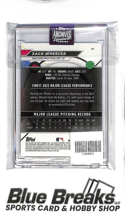 2025 Archives Signature Series - Zack Wheeler Auto /10 - Baseball - Phillies