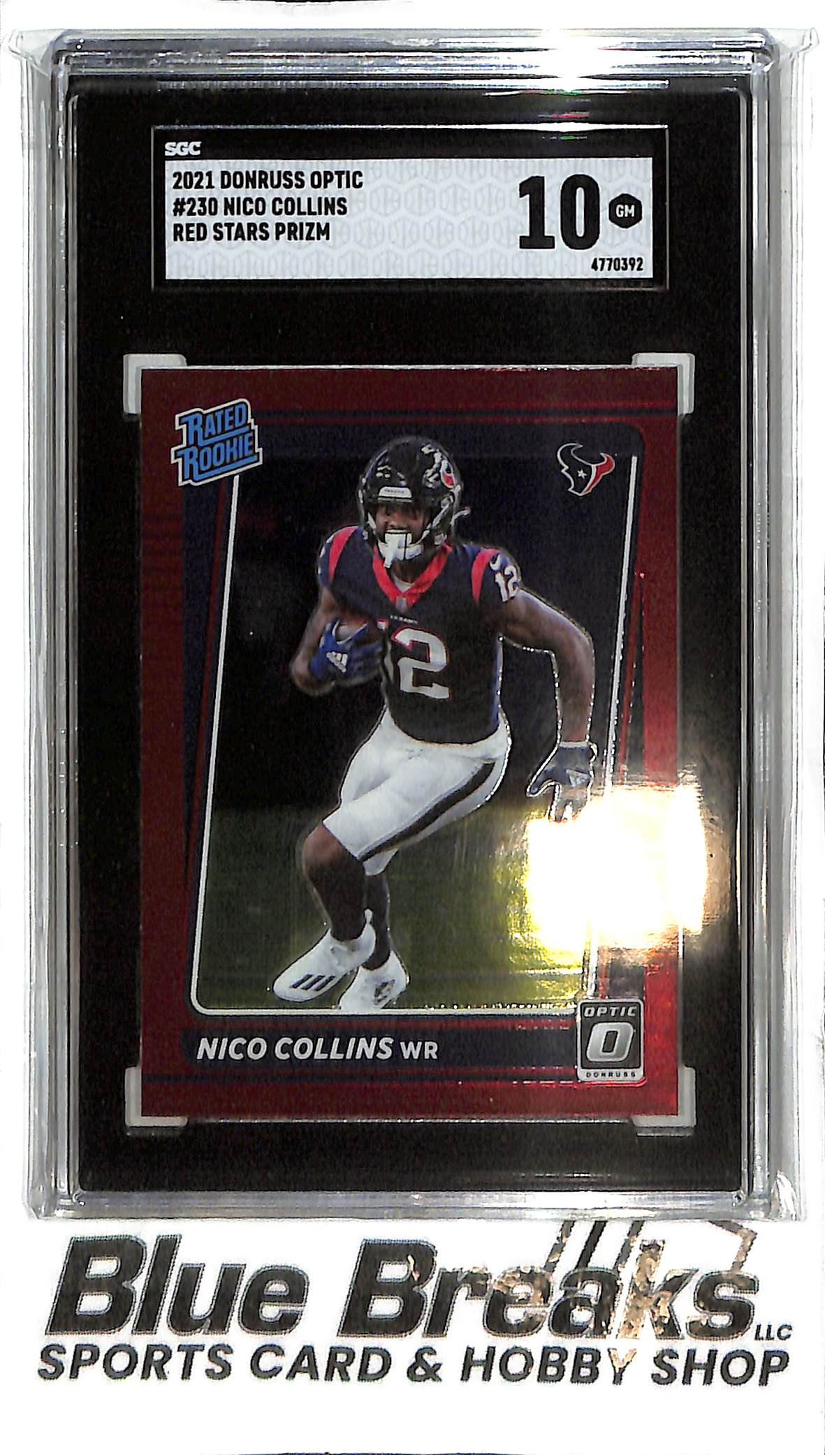 2021 Donruss Optic - Nico Collins #230 - Red Stars - SGC 10 - RC - Football - Texans