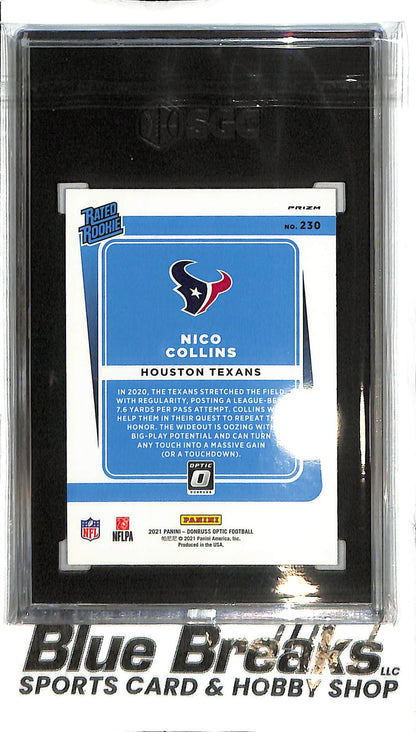 2021 Donruss Optic - Nico Collins #230 - Red Stars - SGC 10 - RC - Football - Texans