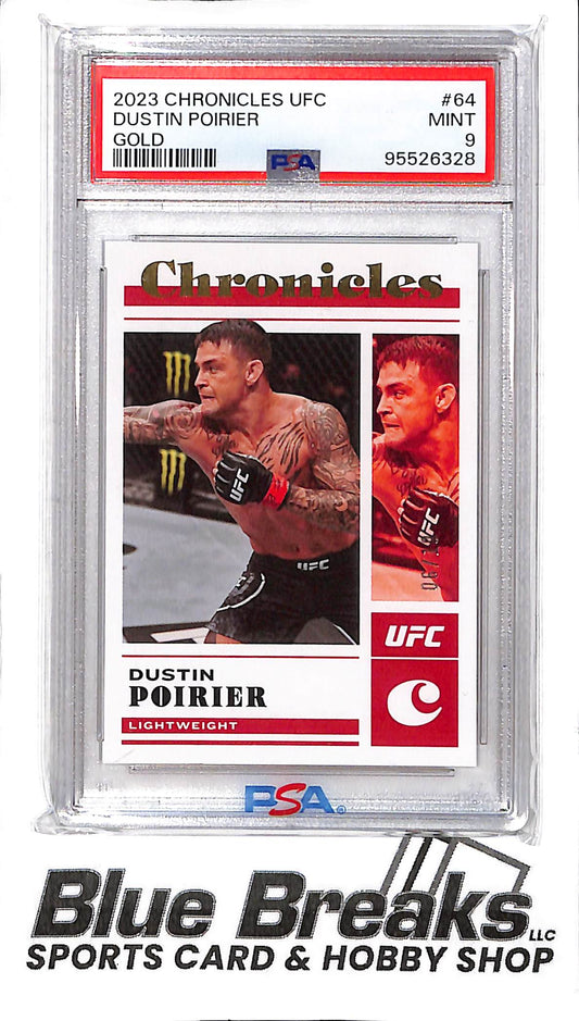 2023 Panini Chronicles - Dustin Poirier - Gold - 06/10 - #64 - UFC - PSA 9