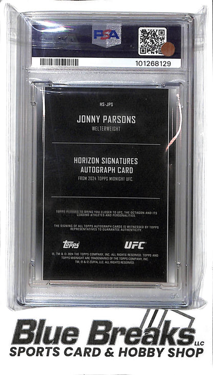 2024 Topps Midnight - Horizon Moon Beam - Jonny Parsons - auto - RC - #HS-JPS - UFC - PSA 10