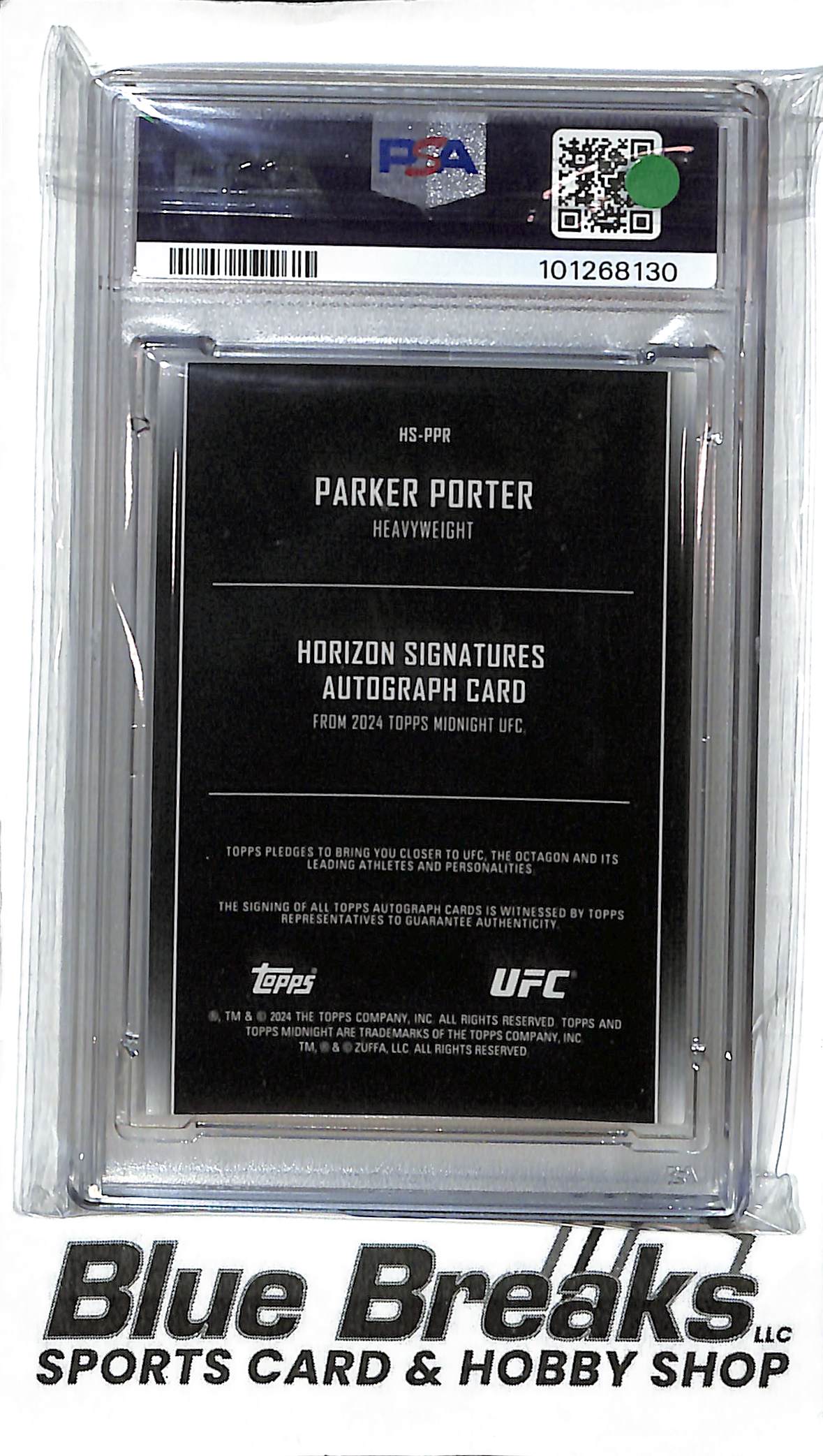 2024 Topps Midnight - Horizon Twilight - Parker Porter - auto - RC - 95/99 - #HS-PPR - UFC - PSA 10