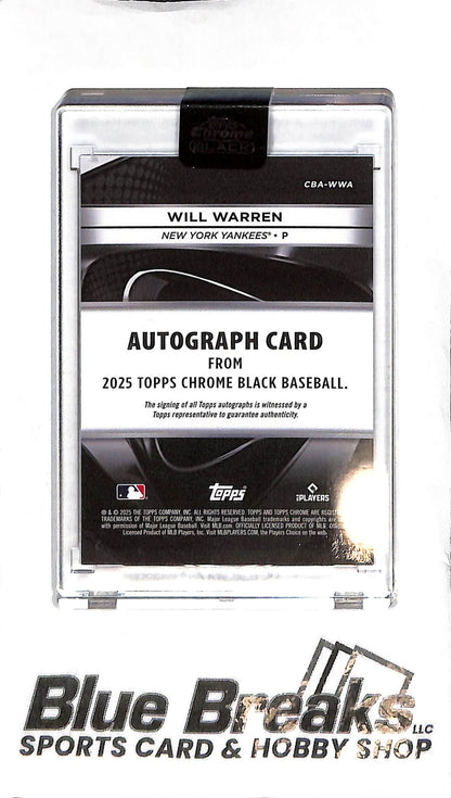 2025 Topps Chrome Black - Will Warren Auto - RC - CBA-WWA - Baseball - Yankees