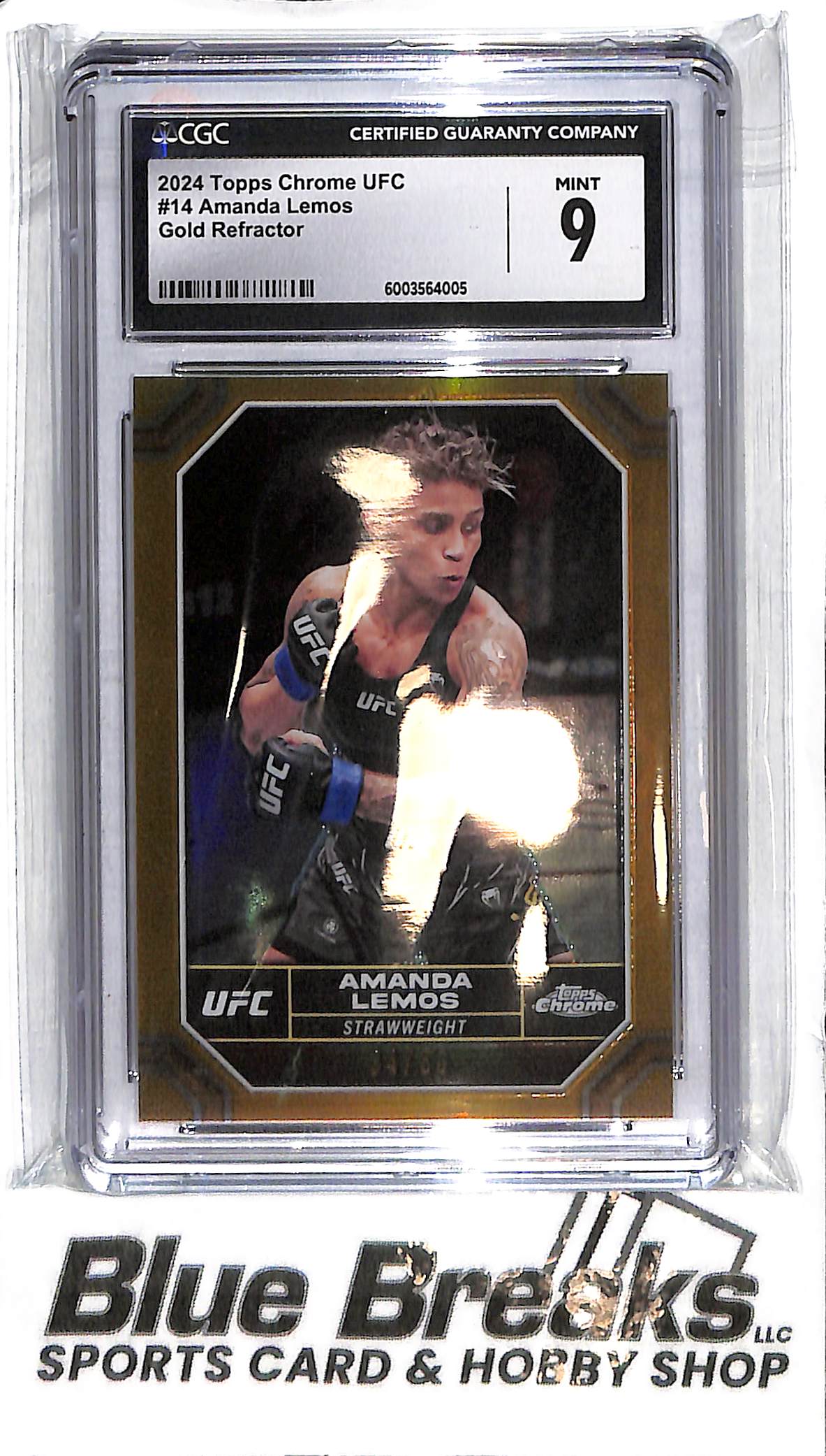 2024 Topps Chrome - Amanda Lemos #14 - Gold 34/50 - CGC 9 - UFC - Strawweight