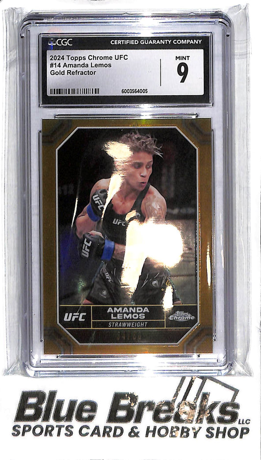2024 Topps Chrome - Amanda Lemos #14 - Gold 34/50 - CGC 9 - UFC - Strawweight
